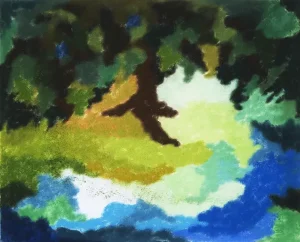 06S Maria Camilla Pallavicini All'ombra di un albero 1980 pastello su carta velluto cm33x41